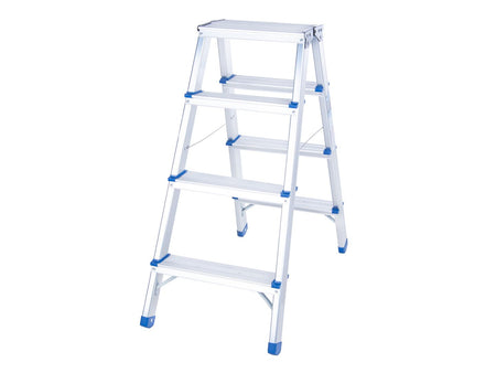 Aluminium dubbelzijdige ladder 4-treden 150kg