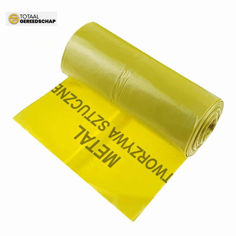 Garbage bags PLASTICS AND METALS VERY STRONG 120L (roll of 10 pcs) - yellow