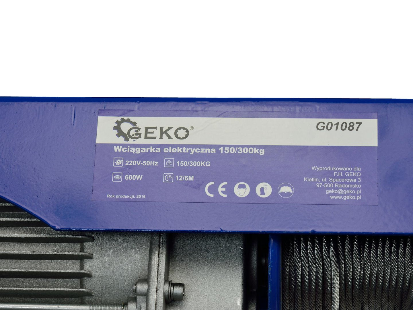 Elektrische Staalkabeltakel 150/300 kg