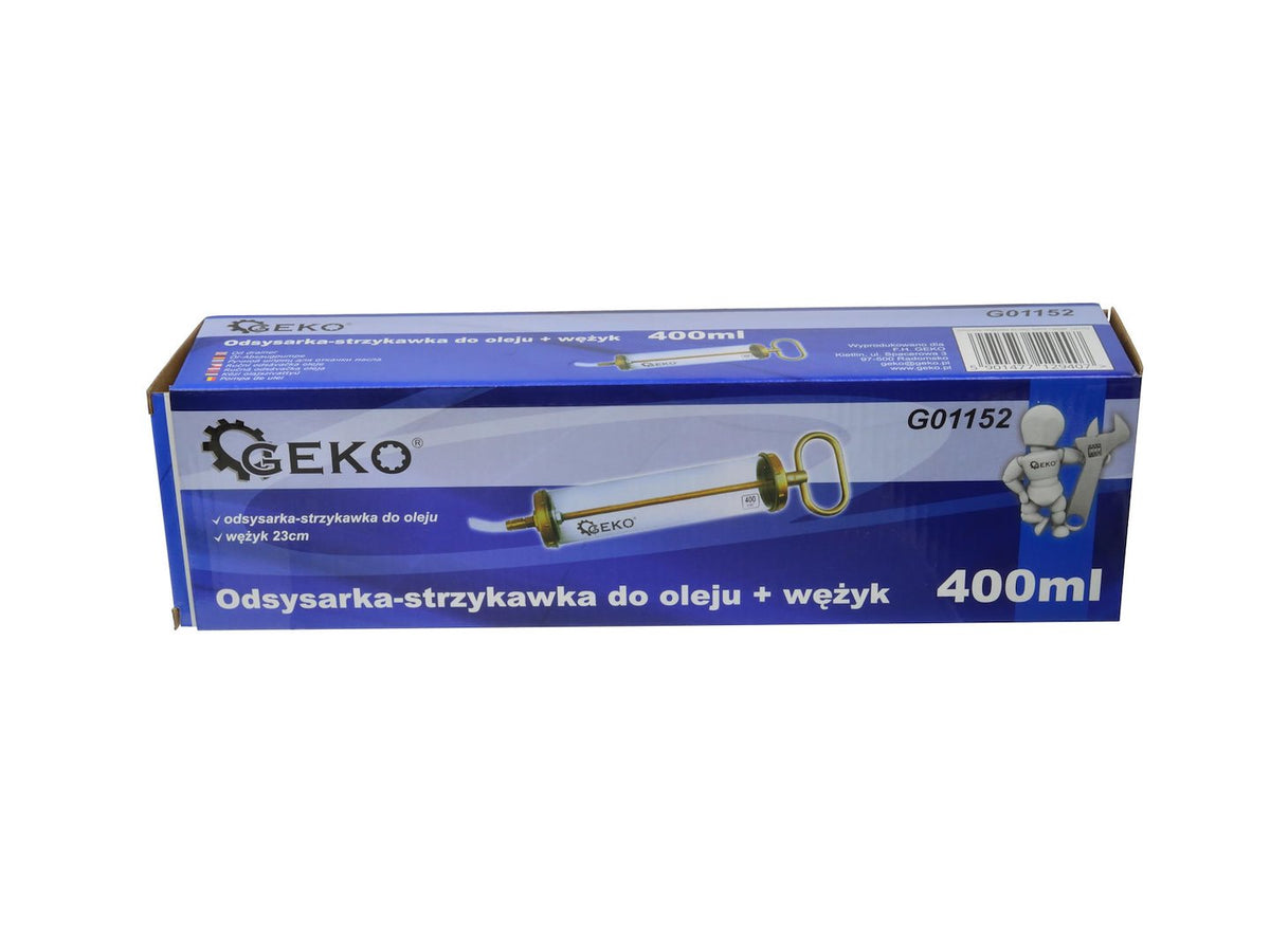 Transparant oliezuigpistool met slang 400ml