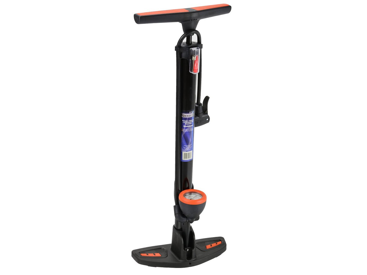 Handpomp 38x525mm met manometer (staal)