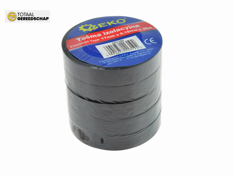 Insulating Tape Black with flame retardant type B 17mm x 0,18mm x 26m