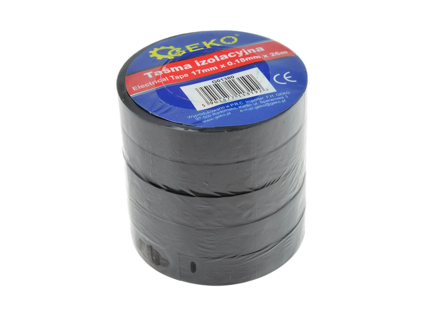 Isolatietape zwart met vlamvertragend type B 17 mm x 0,18 mm x 26 m