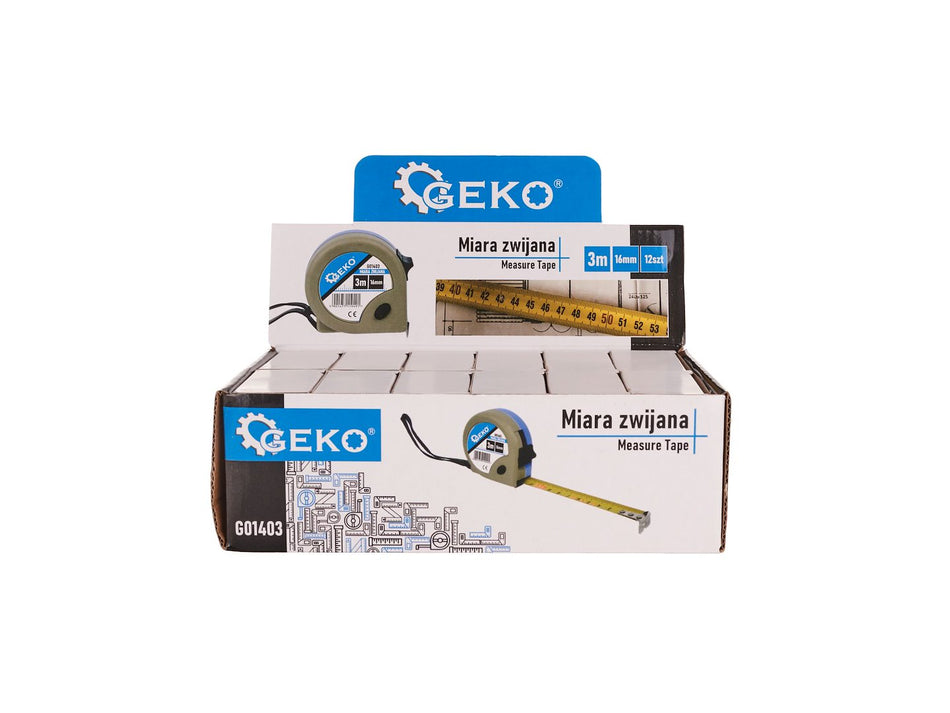 Meetlint 3 m x 16 mm x 0,115 mm gekleurd GEKO