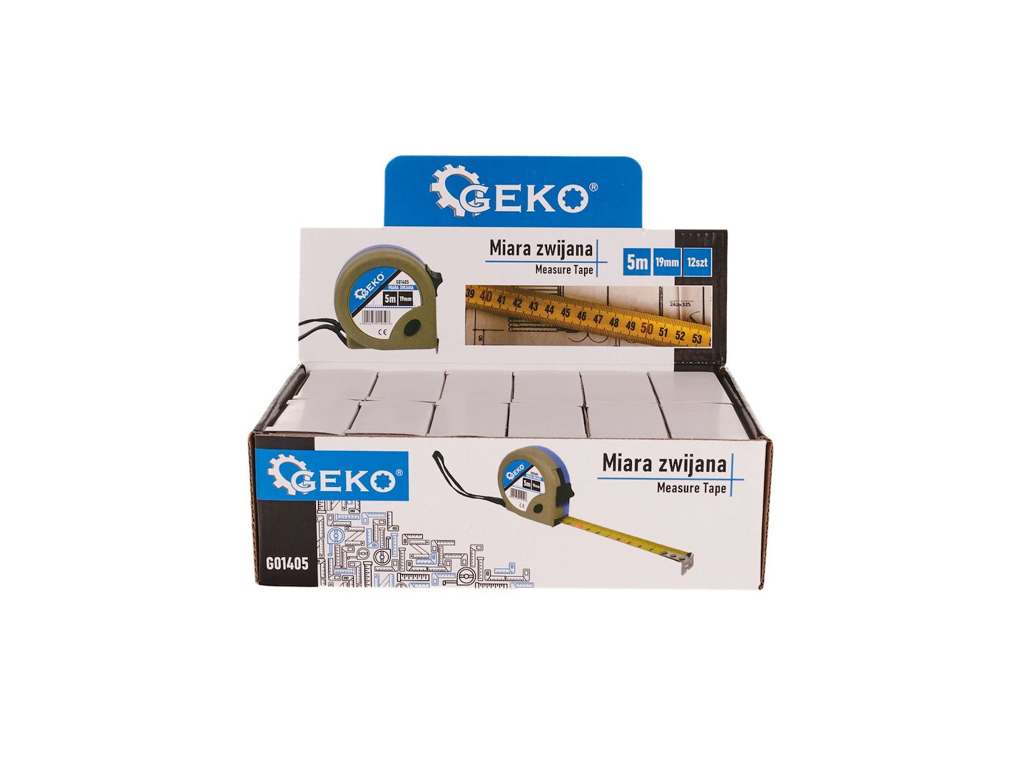 Meetlint 5 m x 19 mm x 0,115 mm GEKO