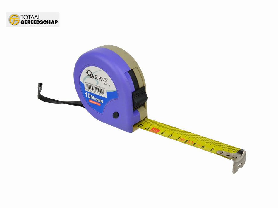 Measure Tape 10m x 25mm x 0,115mm colour GEKO