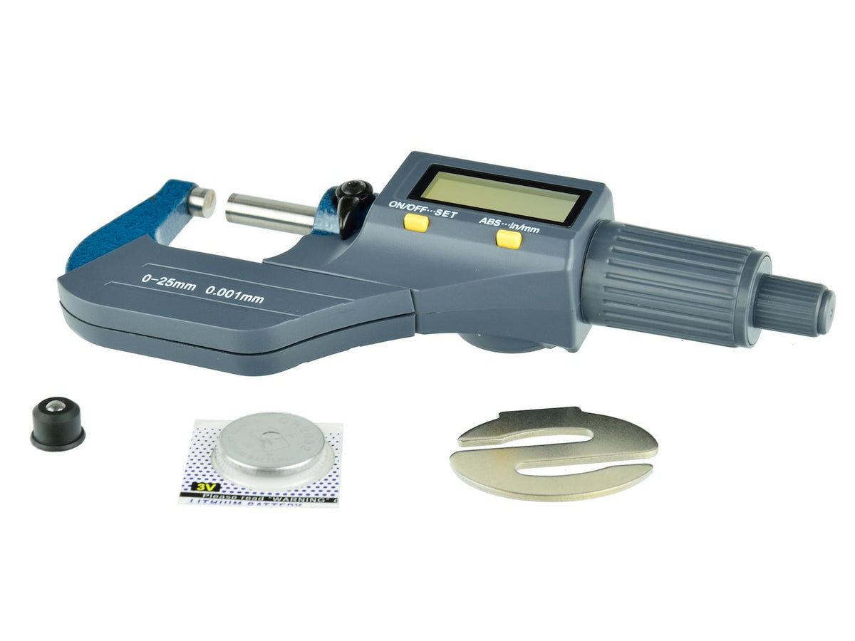 Elektronische buitenmicrometer bereik 0 tot 1" resolutie 0,001mm