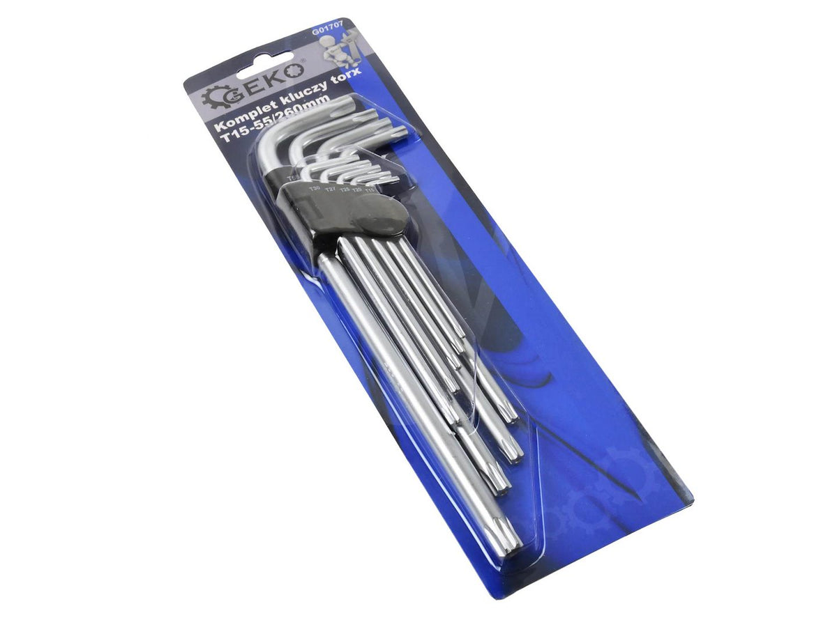 9-delige Lange Arm Torx Sleutelset T15 - T55