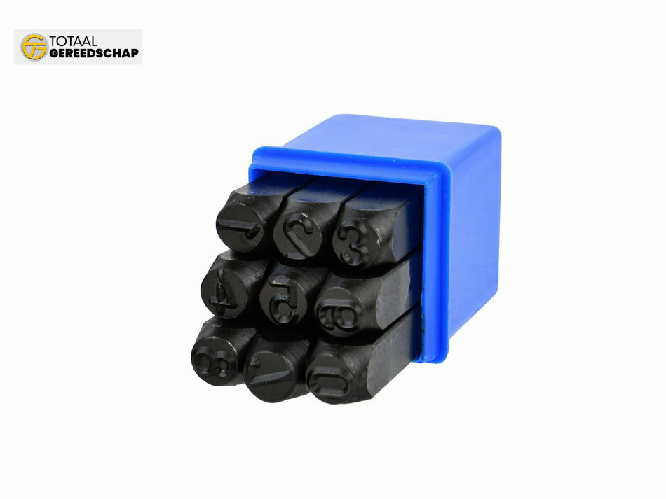 Figure Punch Number Stamps Set 9pc 10mm