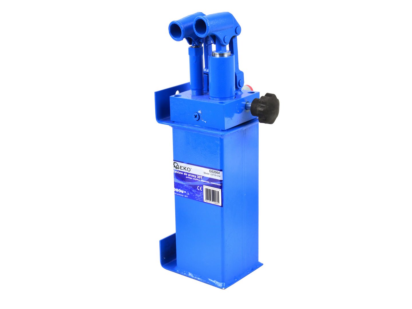 30 ton werkplaatsperst kit: cilinder, 2-snelhedenpomp, manometer met slang