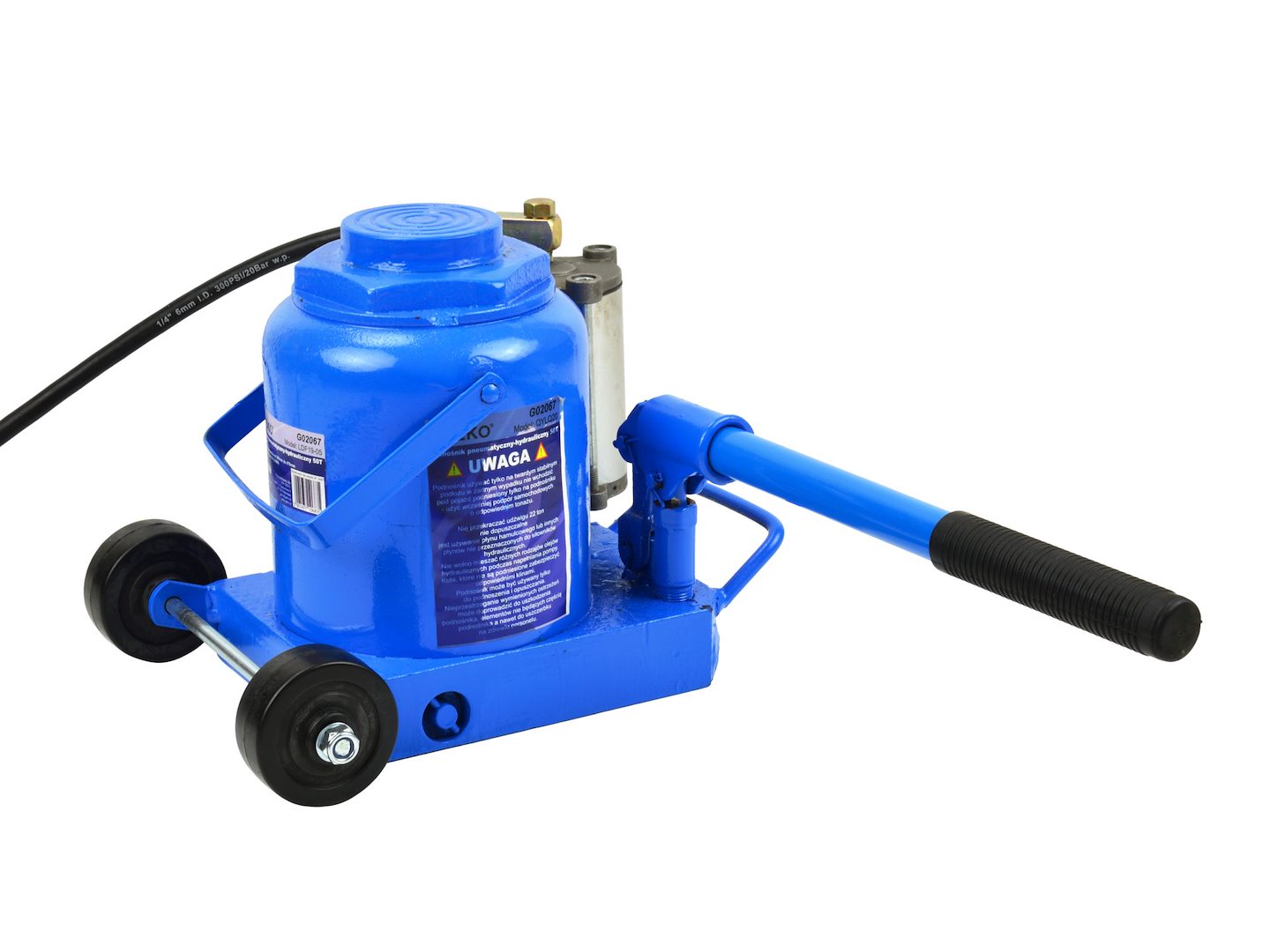 Lucht-hydraulische flessenkrik 50T