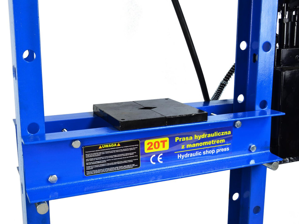 20 ton perswerkplaats met 2-snelheden handpomp met manometer