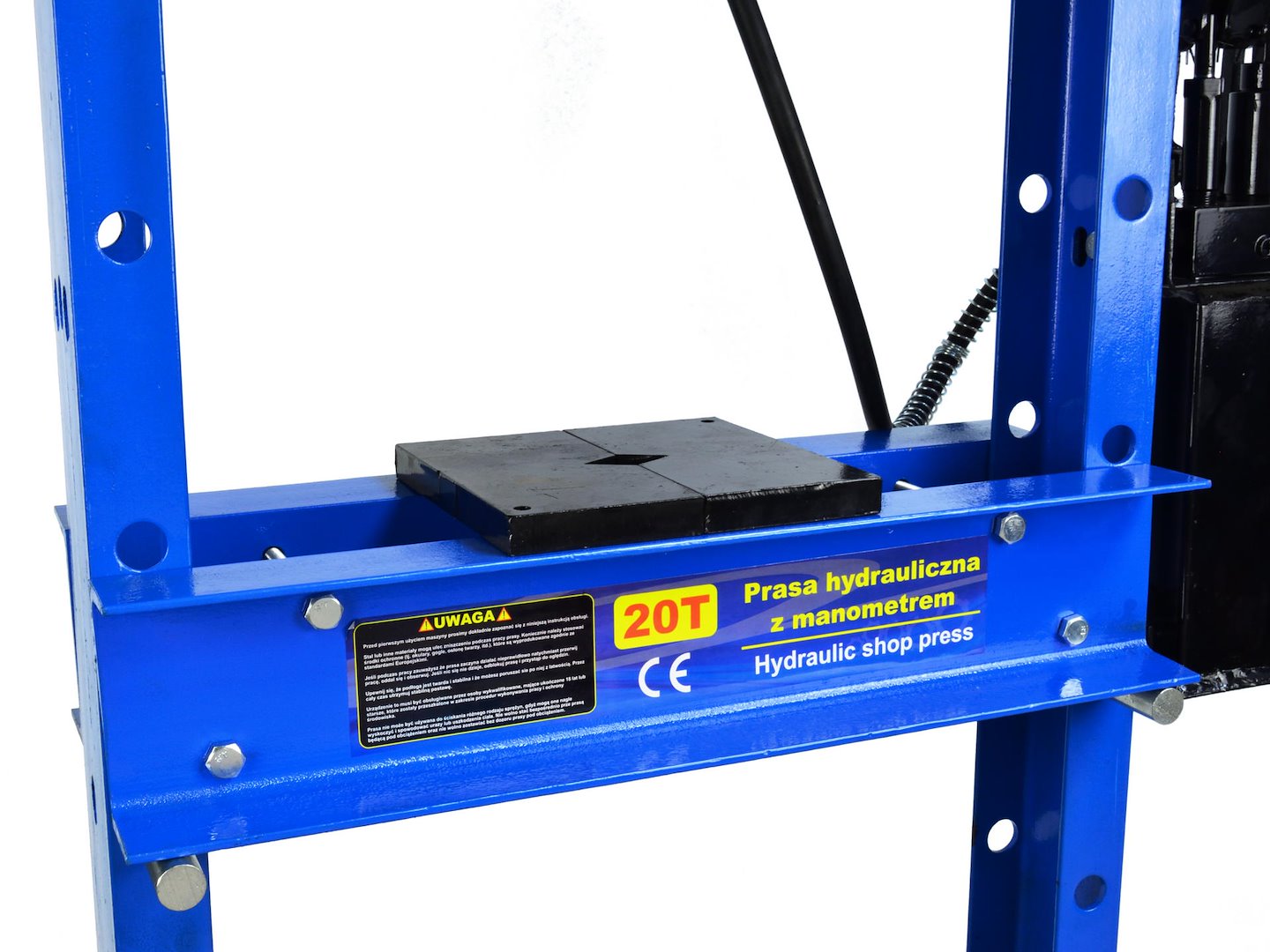 20 ton perswerkplaats met 2-snelheden handpomp met manometer