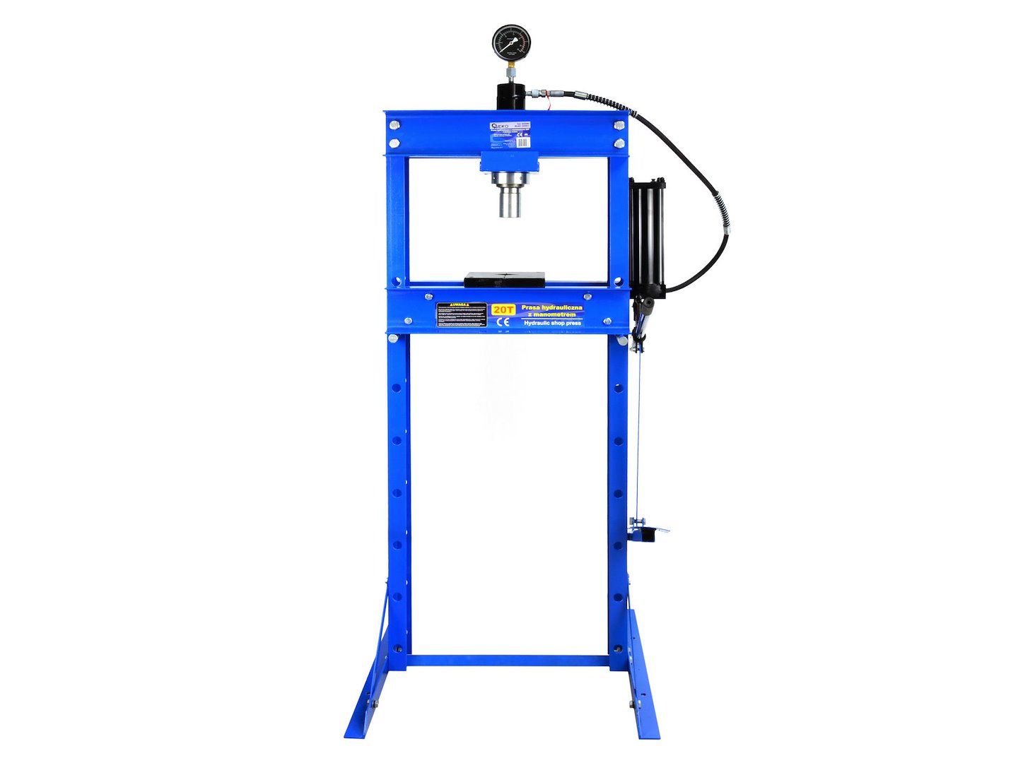 20 ton hydraulische werkplaatspers voetbediend met manometer