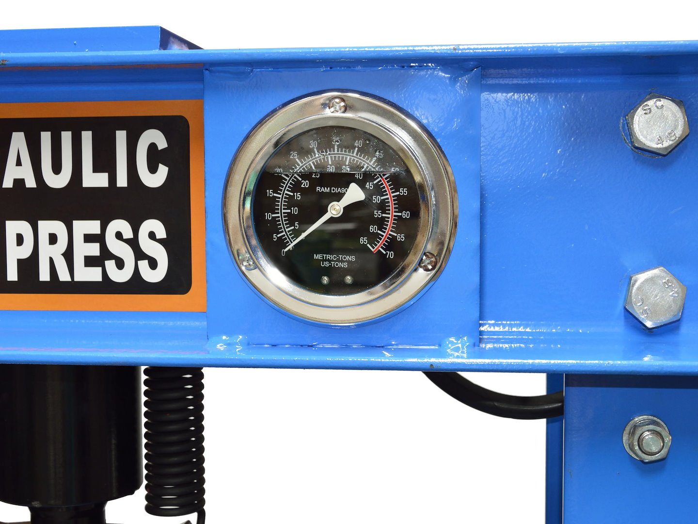 50 ton hydraulische werkplaatspers met manometer