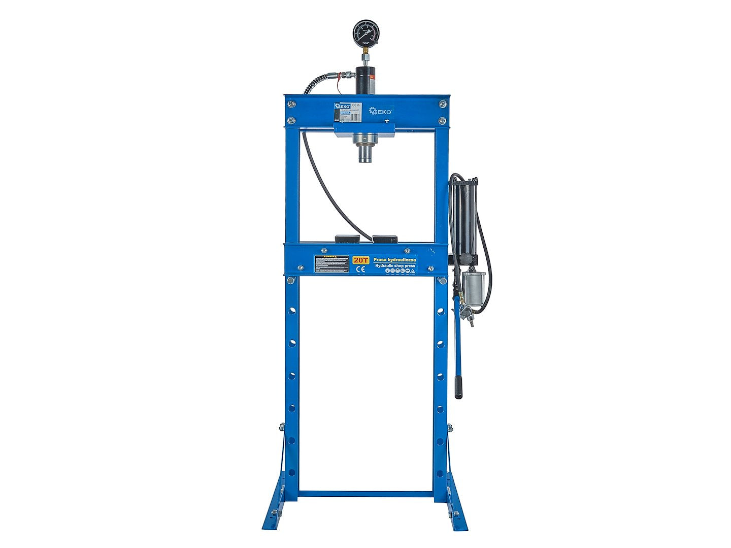 20 ton lucht-/hydraulische werkplaatspers met manometer