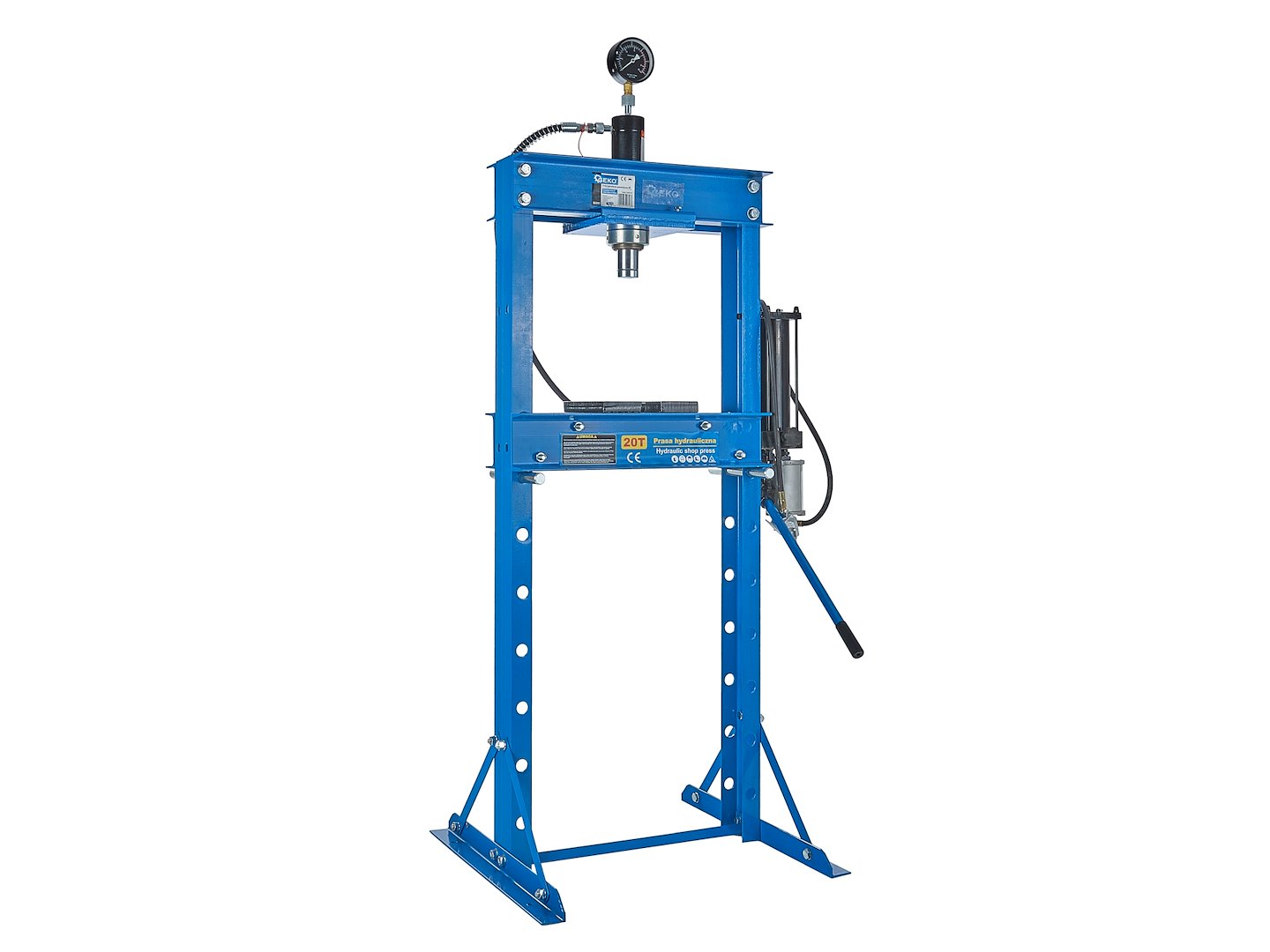 20 ton lucht-/hydraulische werkplaatspers met manometer
