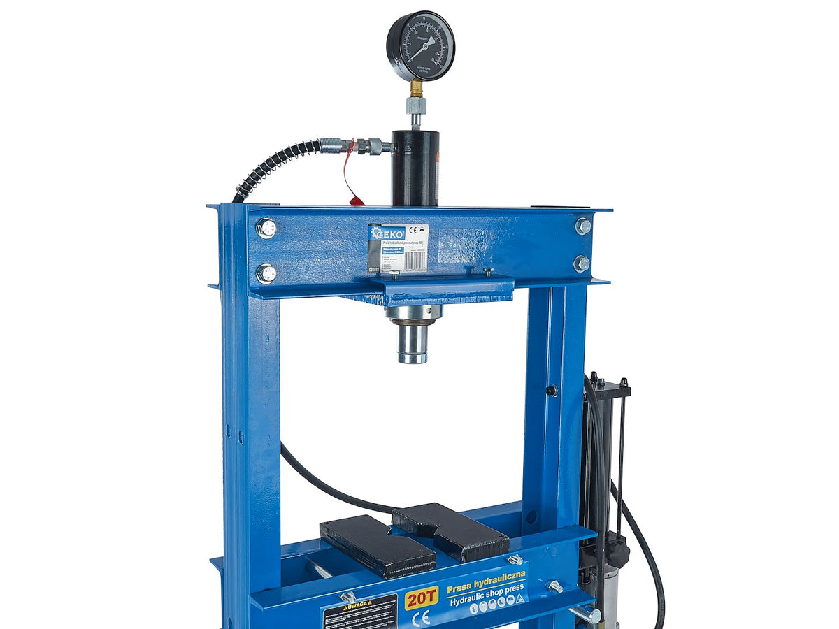 20 ton lucht-/hydraulische werkplaatspers met manometer