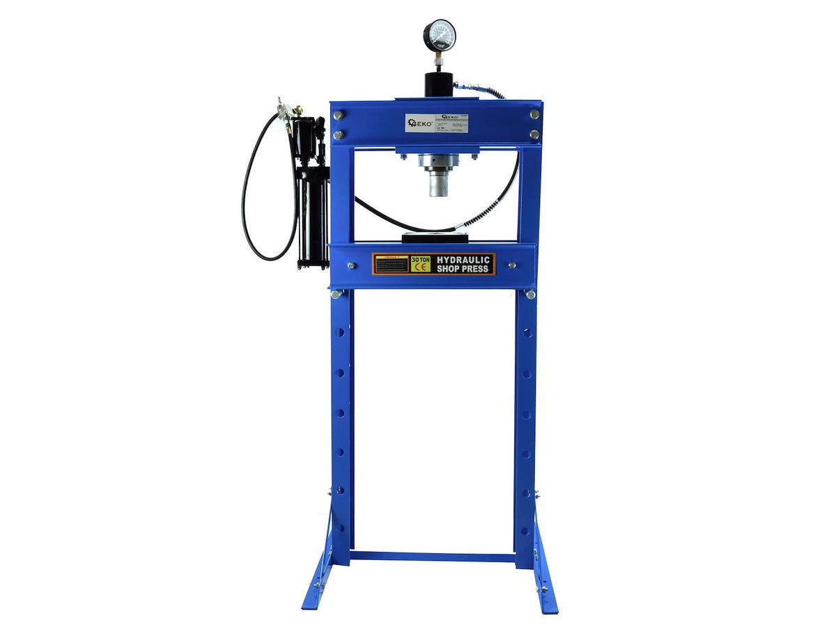 30 ton lucht-/hydraulische werkplaatspers met manometer