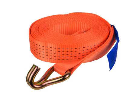 Spanband met J-haak en platte haak 6m/5T/50mm