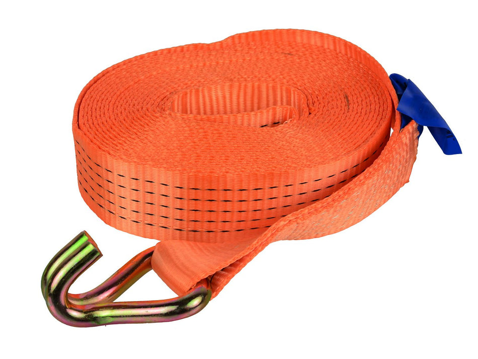 Spanband met J-haak en platte haak 8m/5T/50mm
