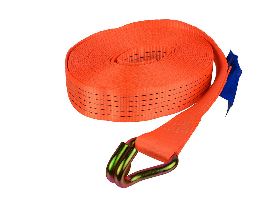 Spanband met J-haak en platte haak 10m/5T/50mm