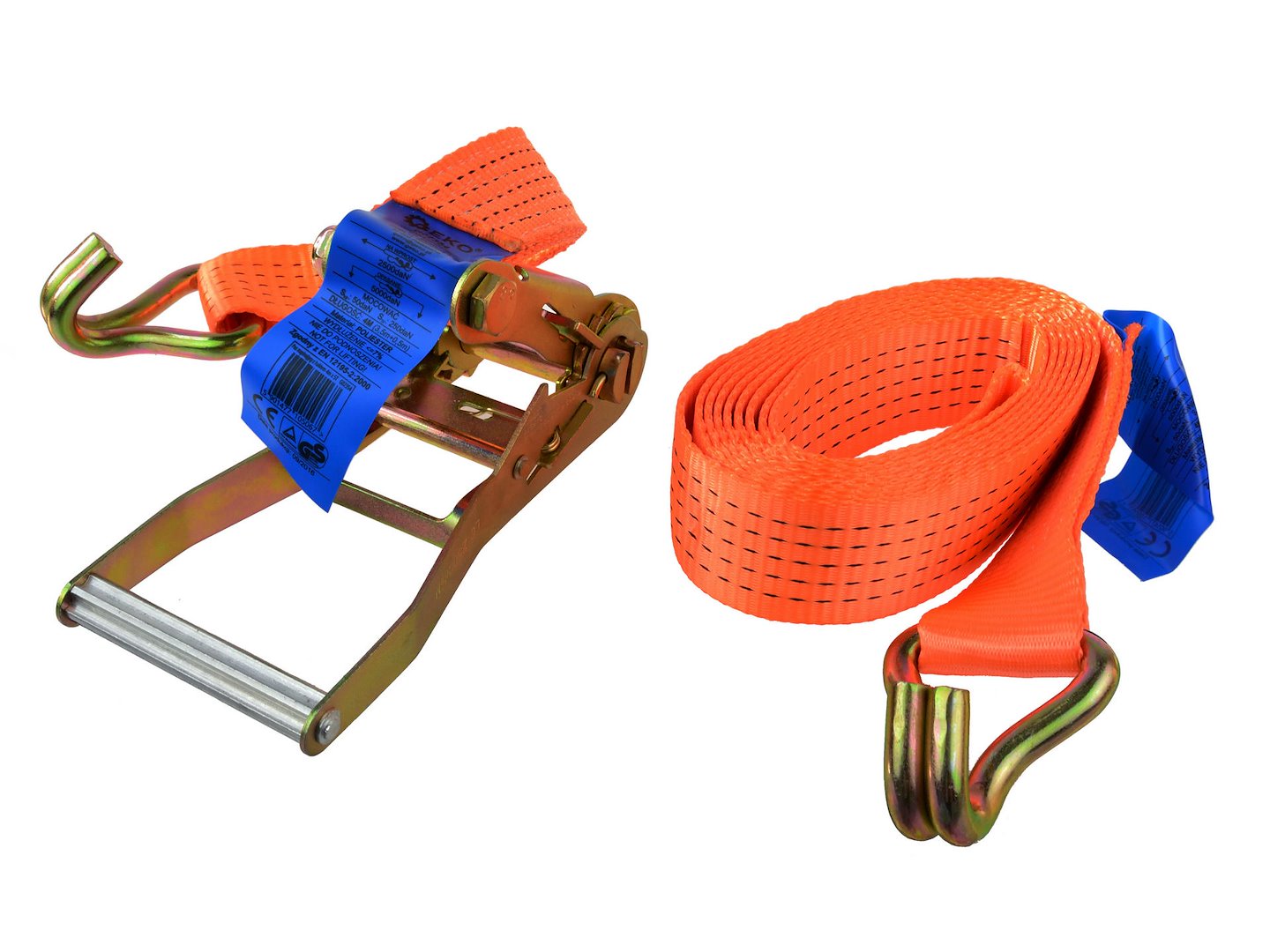 Ratel-spanband met J-haken 4m/5T/50mm