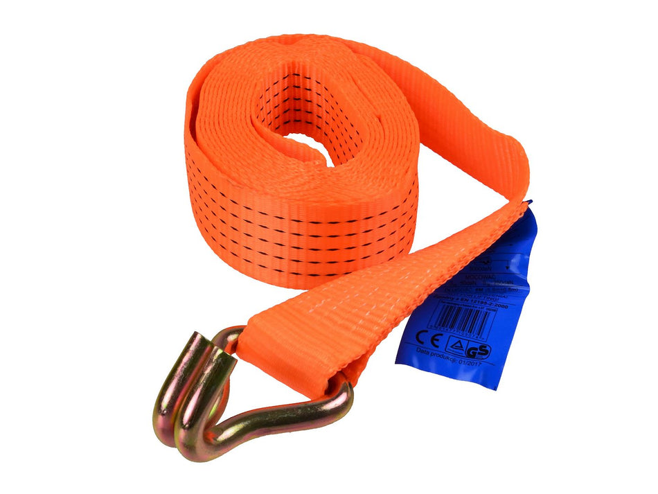 Ratel-spanband met J-haken 6m/5T/50mm