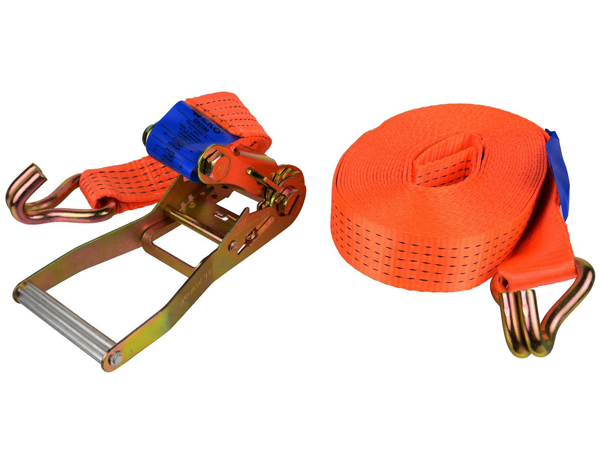 Ratel-spanband met J-haken 10m/5T/50mm