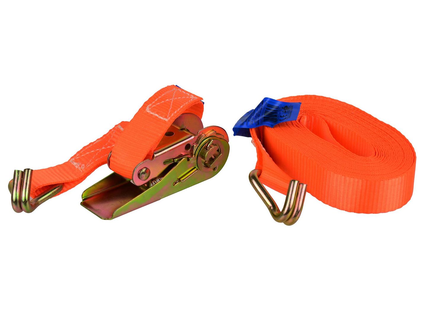 Spanband met ratel en J-haken 6m/1T/25mm