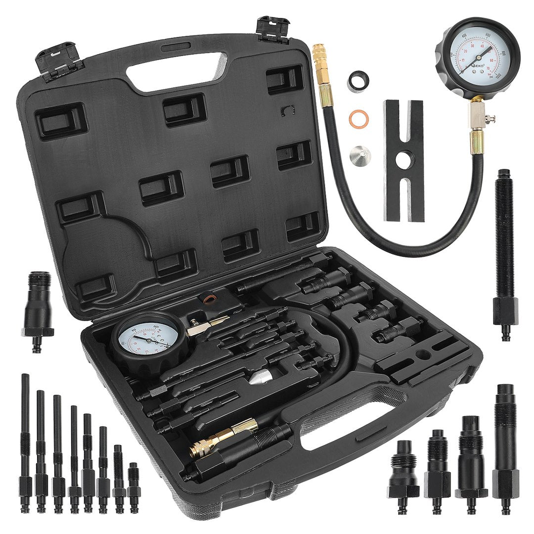 Cilinderdrukmeter voor dieseltruck met adapters