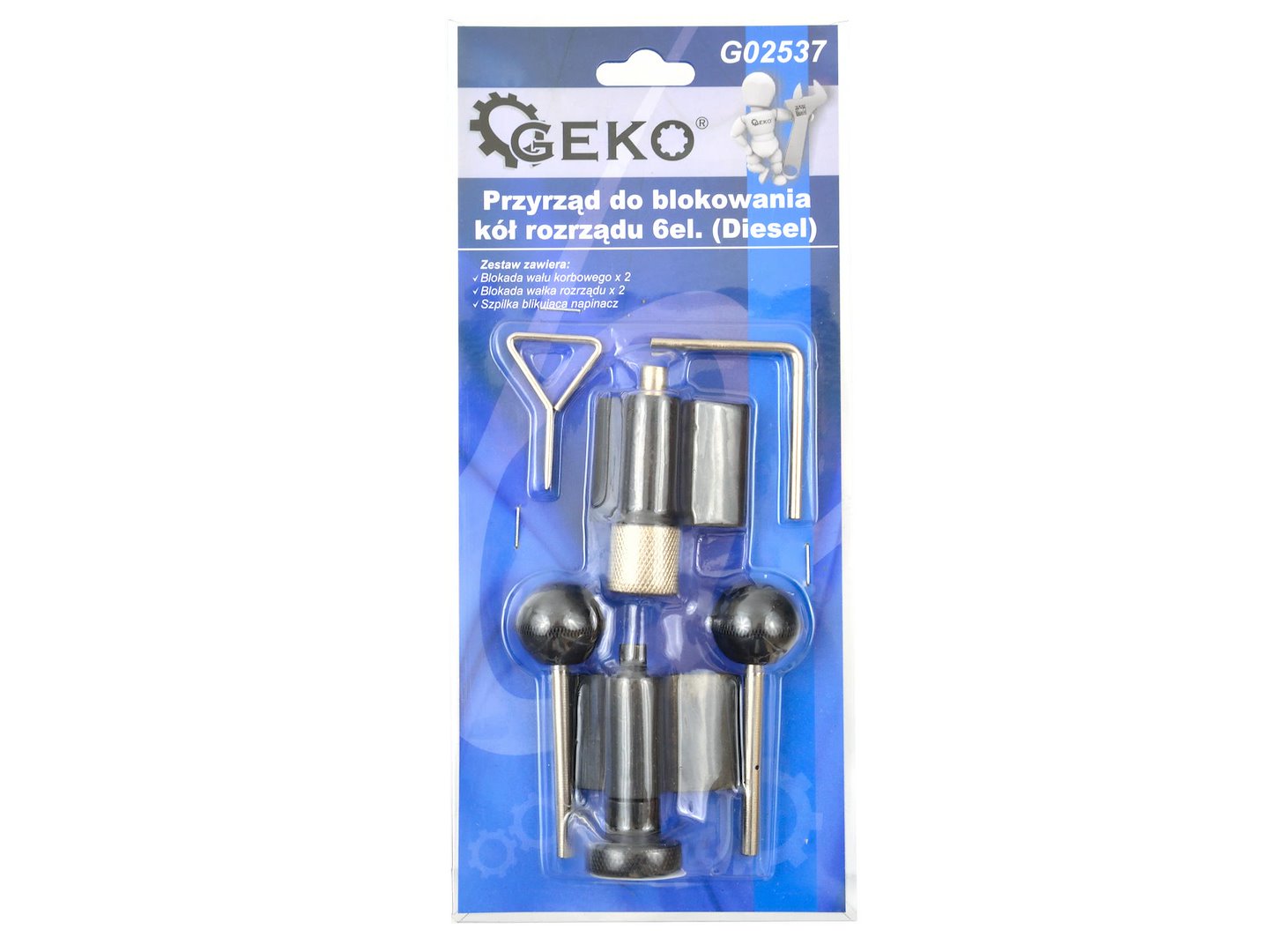 Krukas vergrendelgereedschap set met stalen plaat 6 stuks