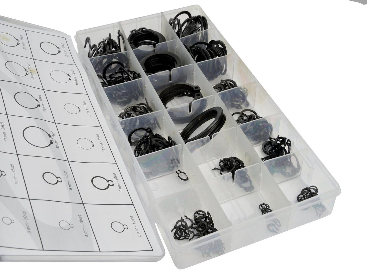 Externe circlip assortiment 300 stuks 3 - 32mm