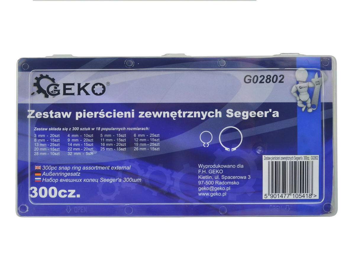Externe circlip assortiment 300 stuks 3 - 32mm