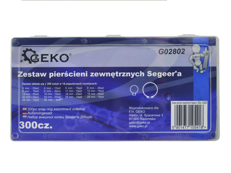Externe circlip assortiment 300 stuks 3 - 32mm
