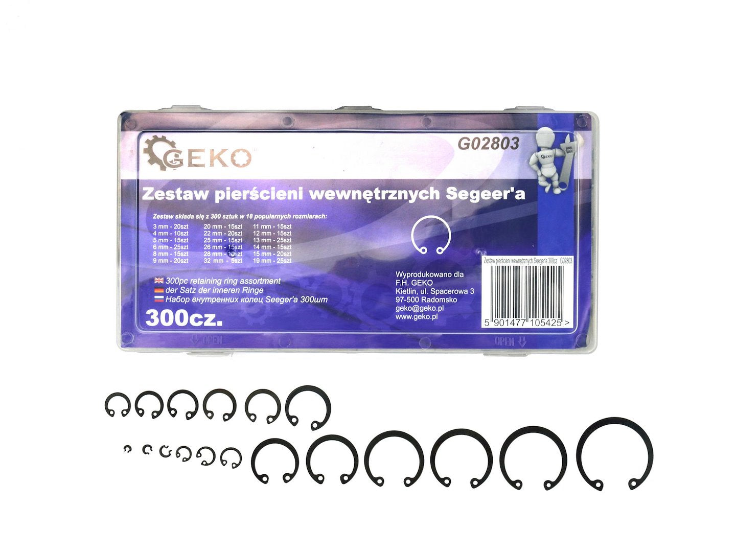 Interne circlip assortiment 300 stuks 3 - 32mm
