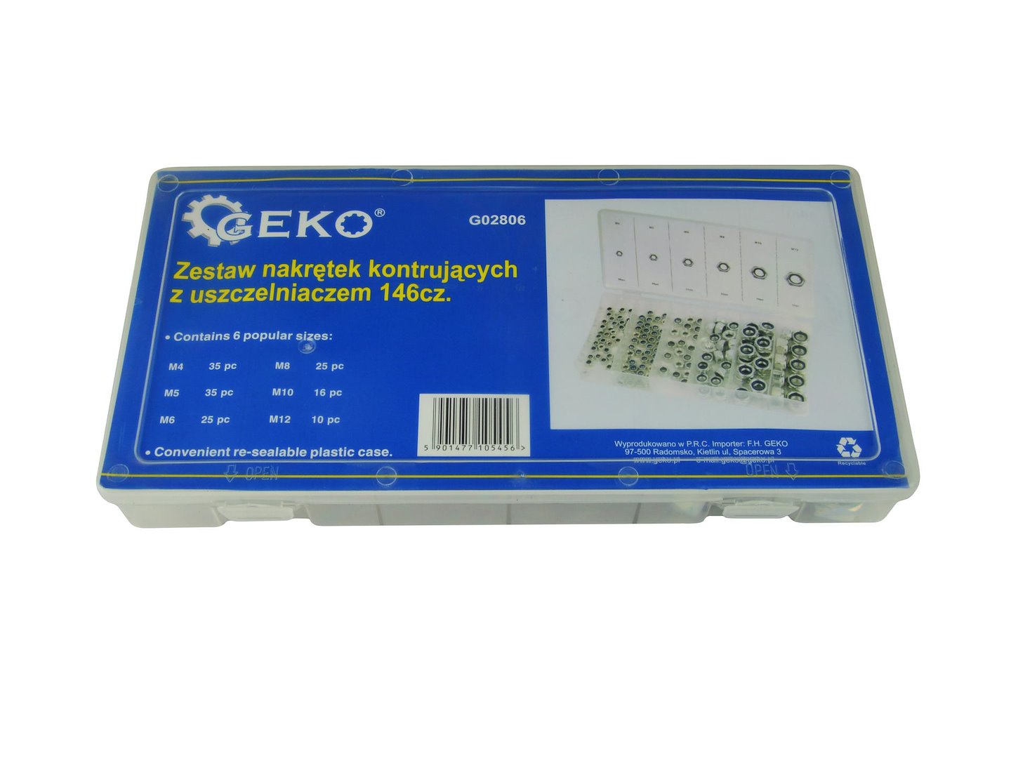 146-delige nylon kraagmoer assortiment