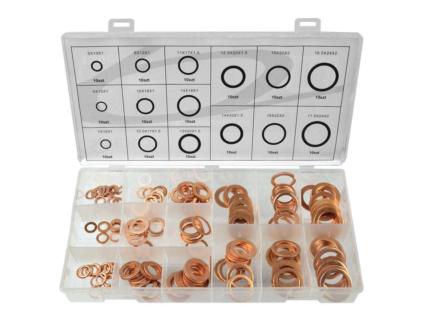 150 stuks metrisch koperen ring assortiment