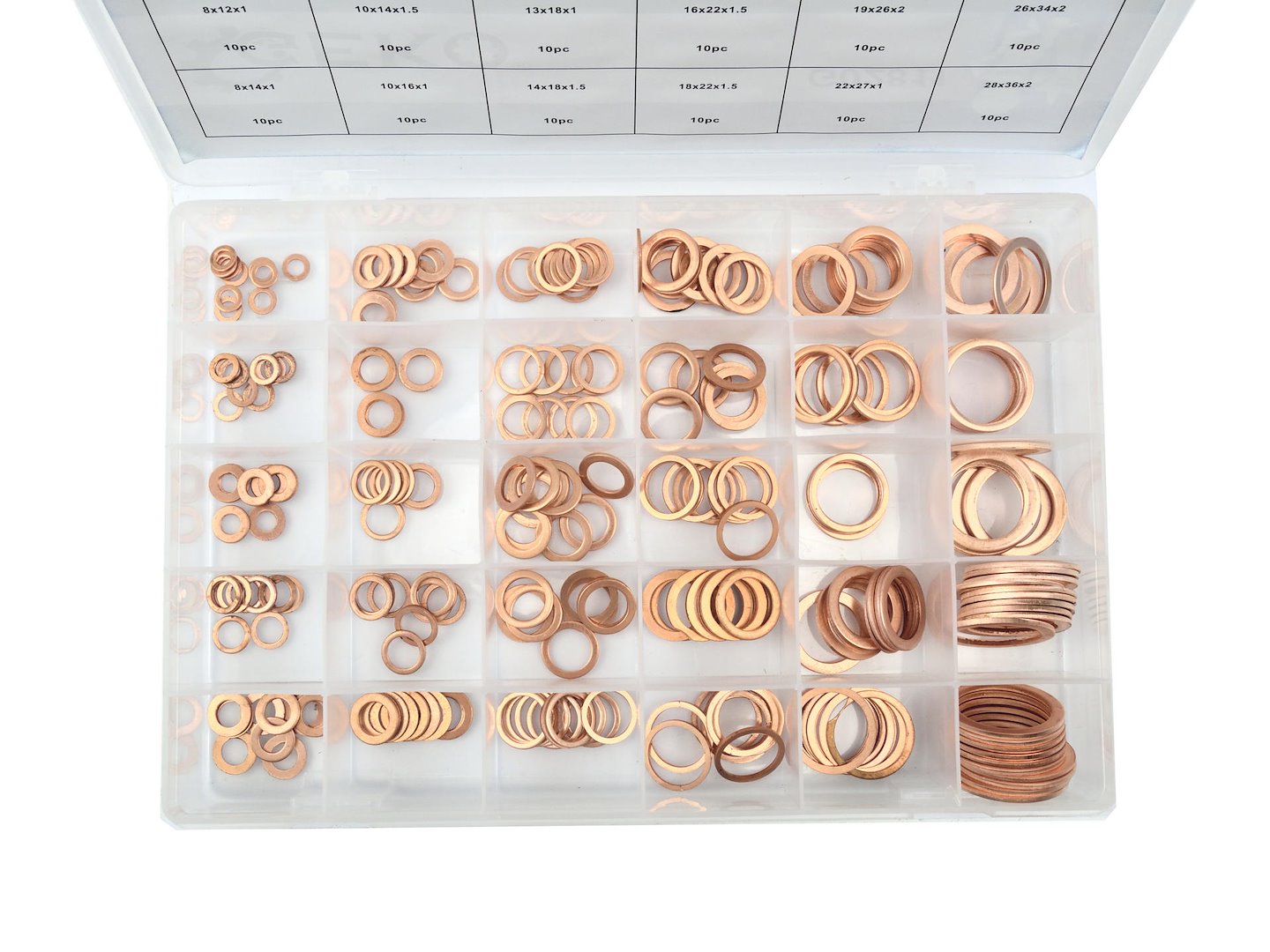 300 stuks metrisch koperen ring assortiment