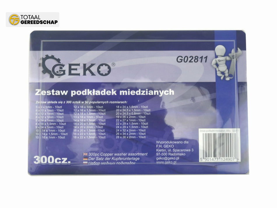 300 pcs Metric Copper Washer Assortment