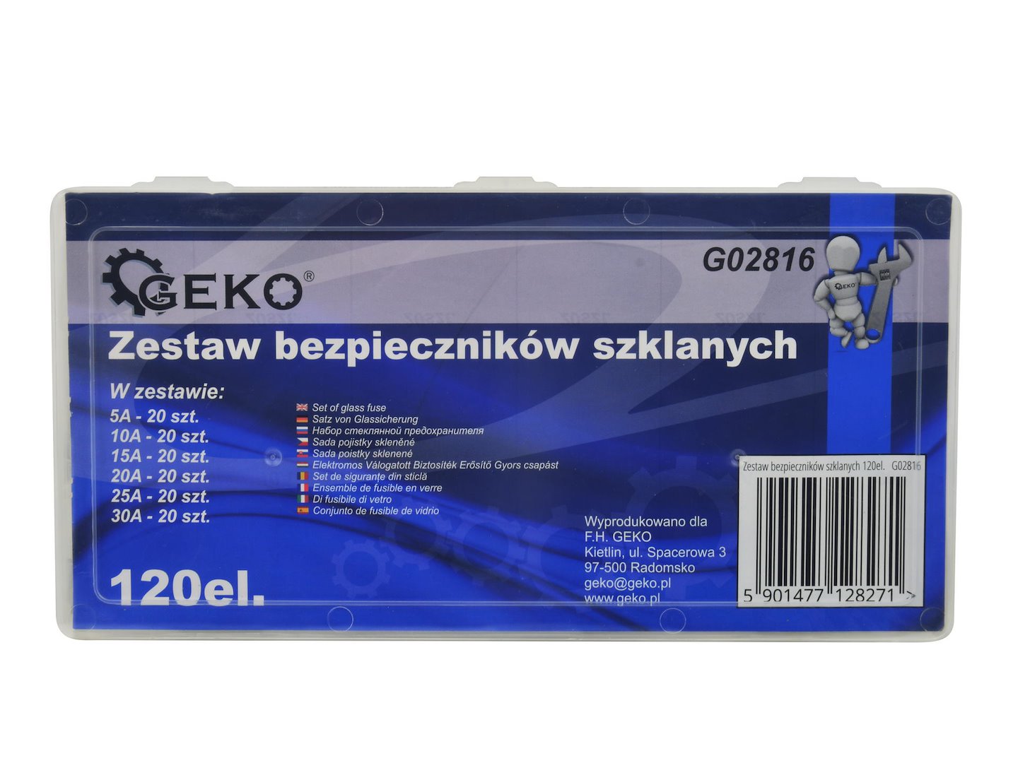 120-delige set glazen zekering