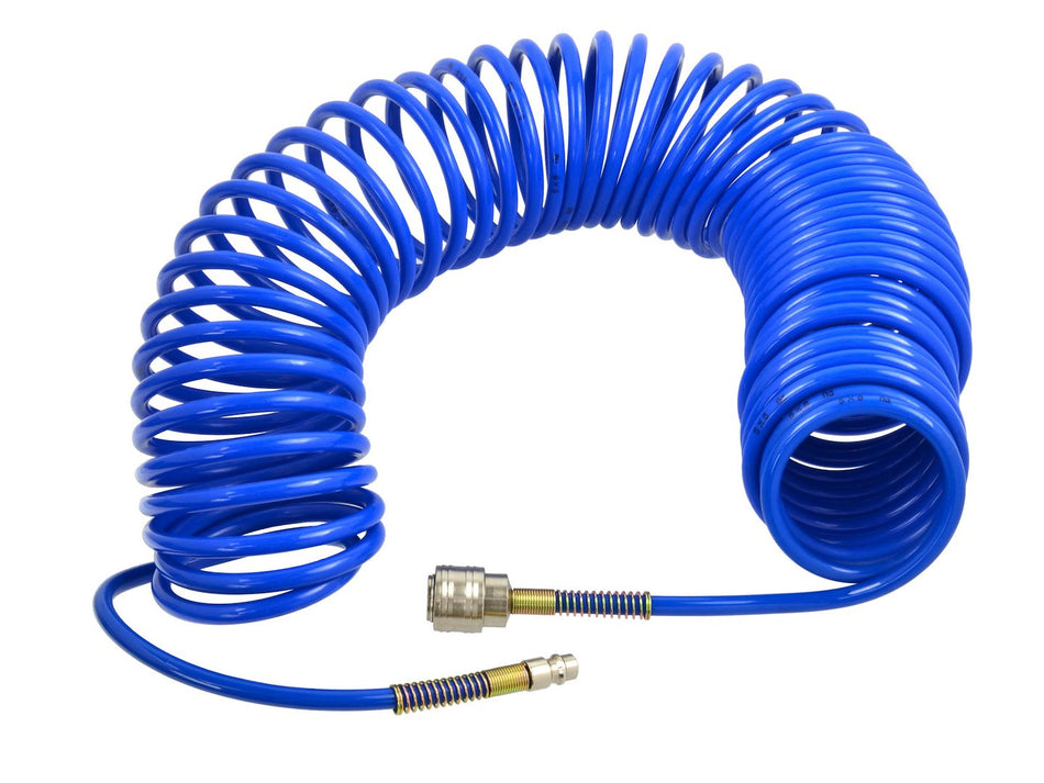 Luchtslang PU 5x8 15m met snelle koppelingen blauw