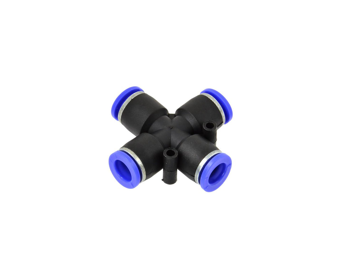 Automatische koppeling voor PU/PE-slang kruisvormig Ø10mm