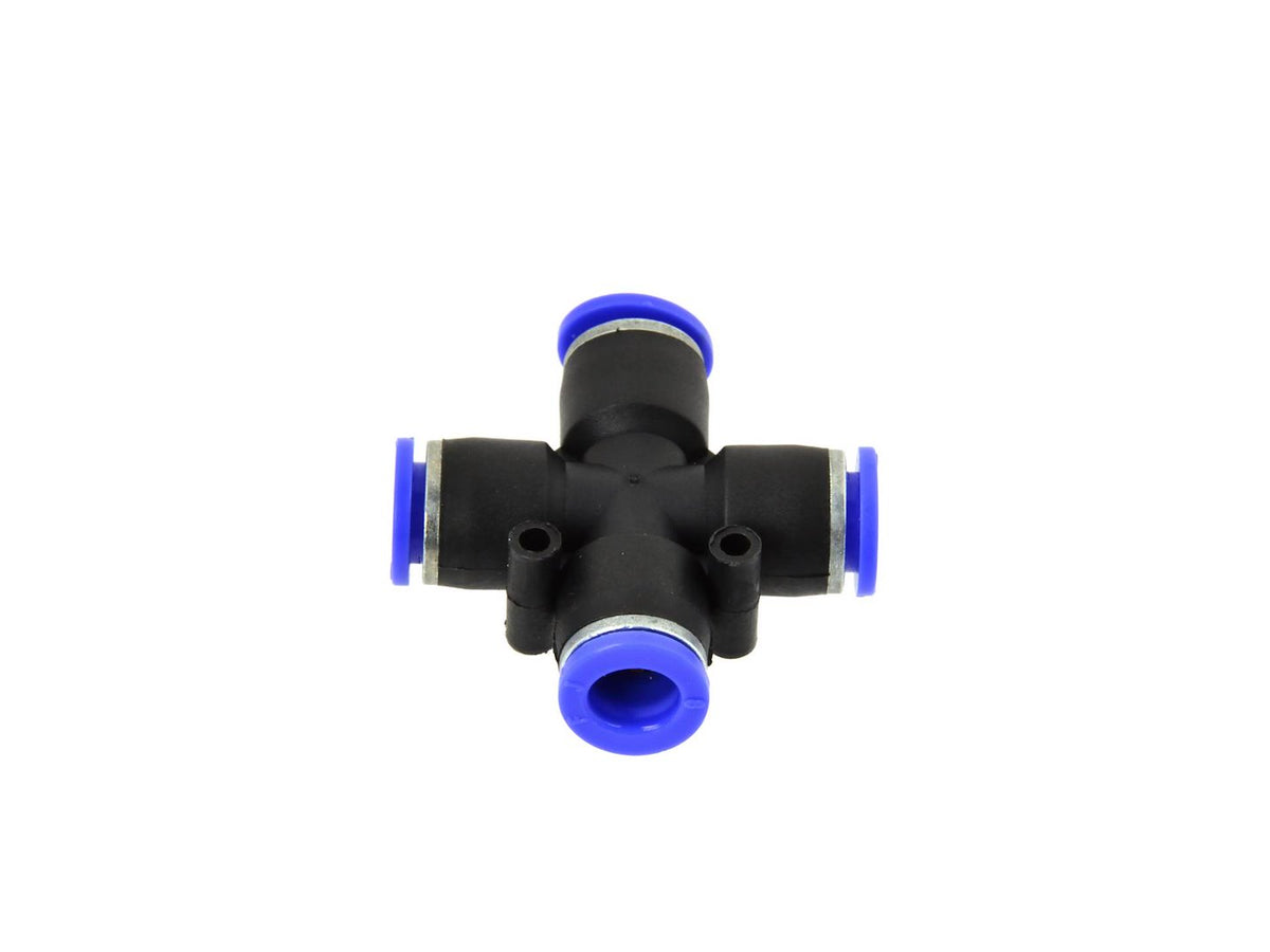 Automatische koppeling voor PU/PE-slang kruisvormig Ø12mm (10/100)/