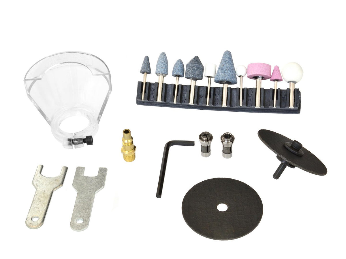 Lucht slijper set met accessoires assortiment