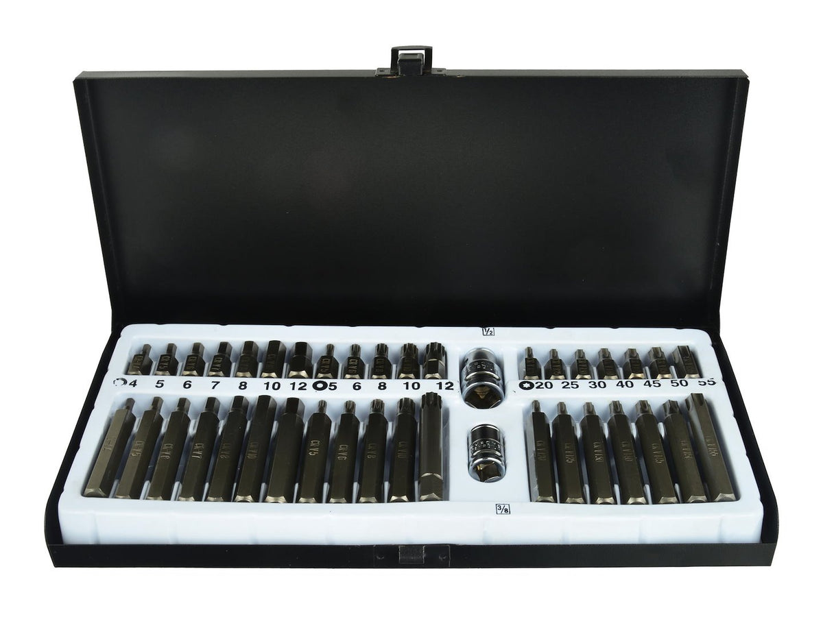 40-delige bitset Hex Spline & Star in metalen doos