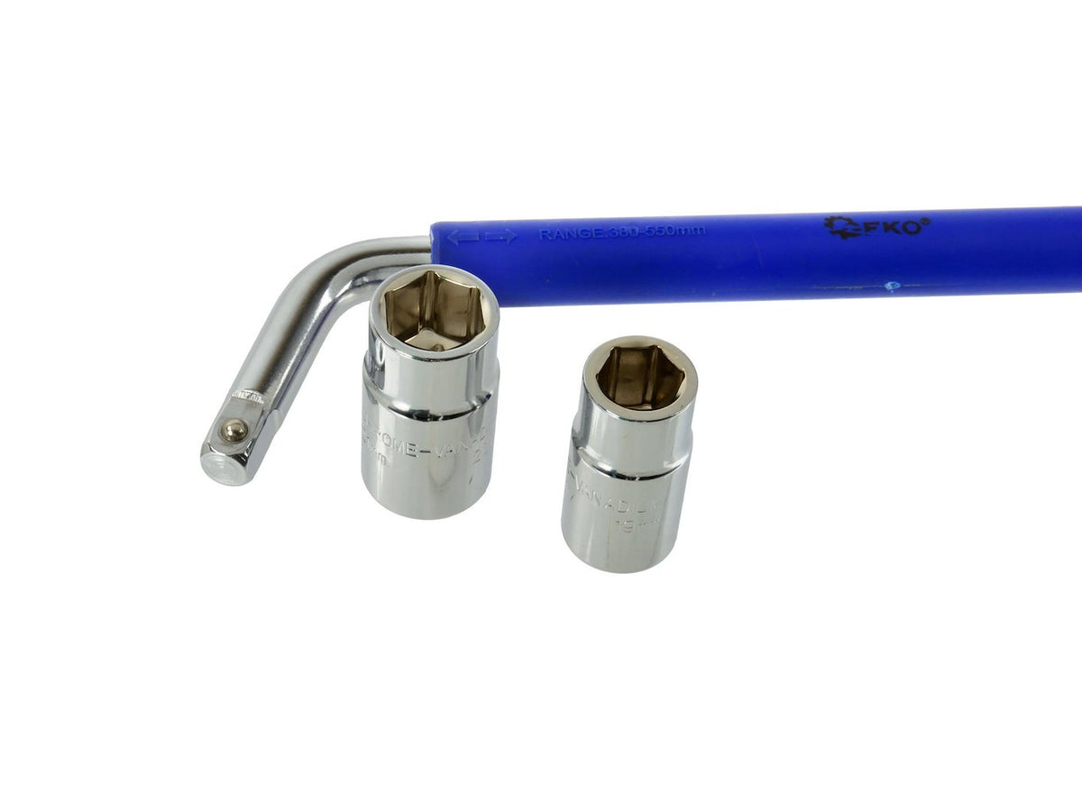 Telescopische moersleutel blauw met handvat PREMIUM 17x19 mm 21x23 mm