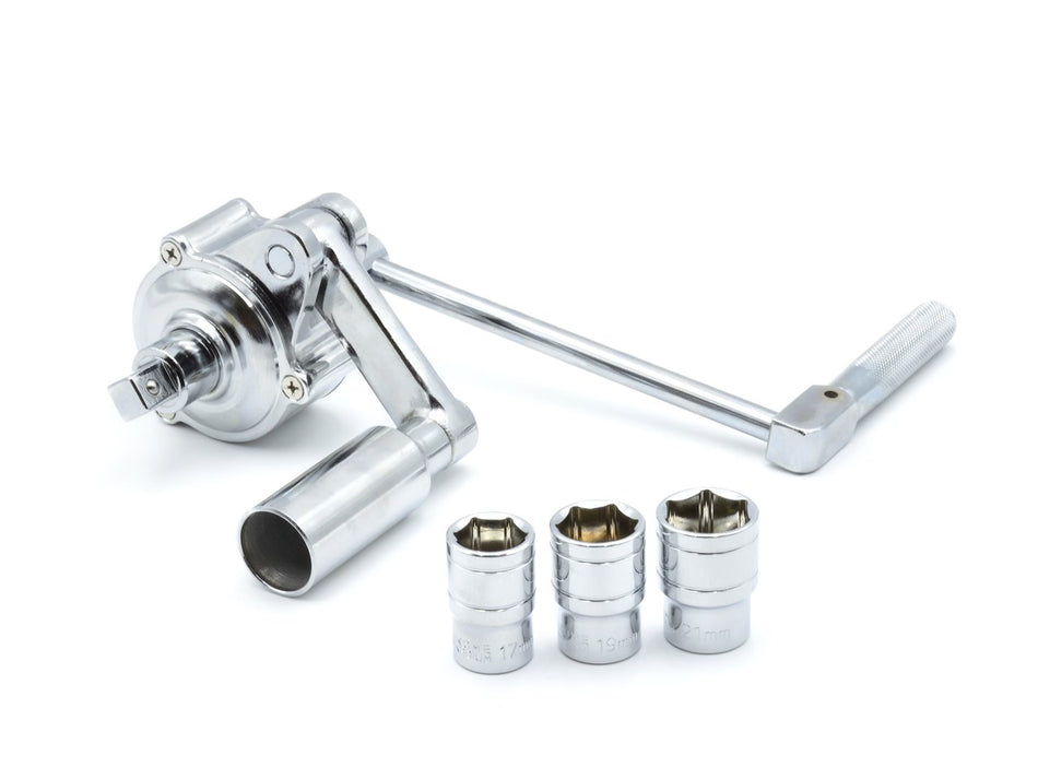 Arbeidsbesparende sleutel 1/2" 1:16 + doppen 17mm,19mm,21mm