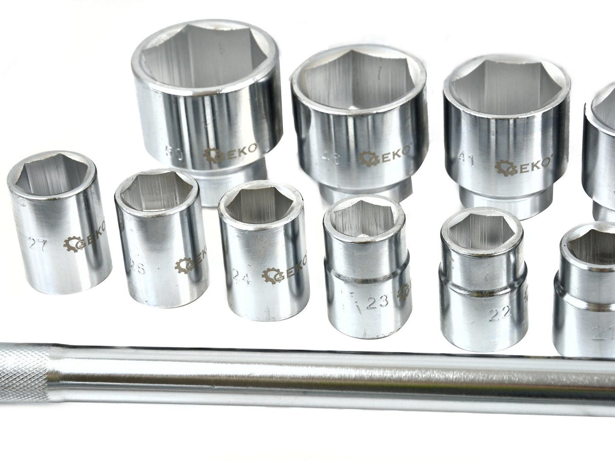 6-punt dopsleutelset 3/4" 19-50mm 21-delig /metalen kist/