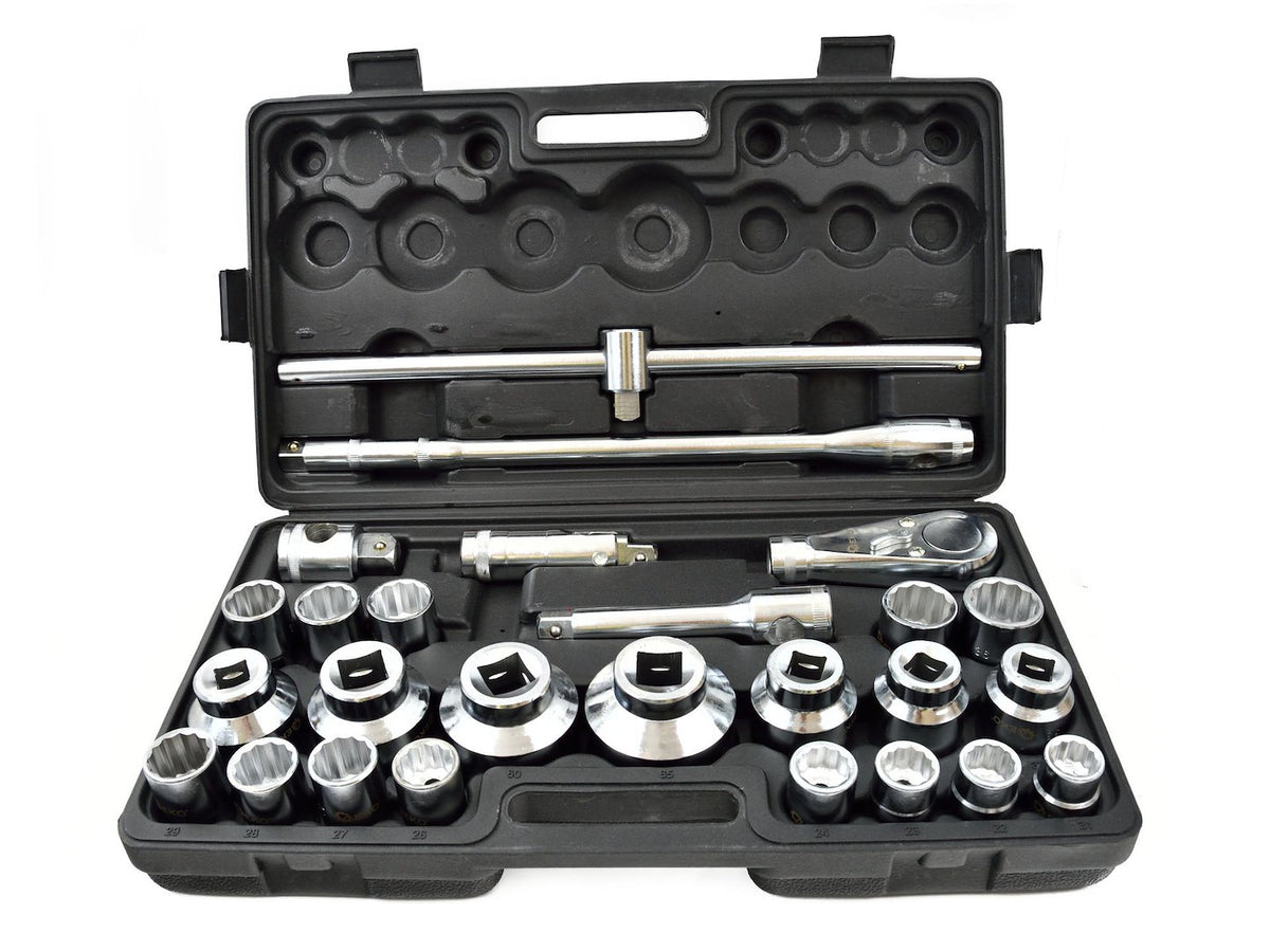 12-punt dopsleutelset 3/4" & 1" aandrijving 21-65mm 26-delig